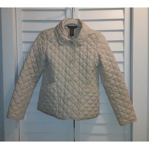 Banana Republic BR Quilted Puffer Jacket size XS Lightweight  Softshell Ivory